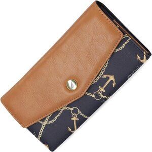 Women's Anchor Aweigh Money Manager RFID Slim Wallet Card Holder with Coin